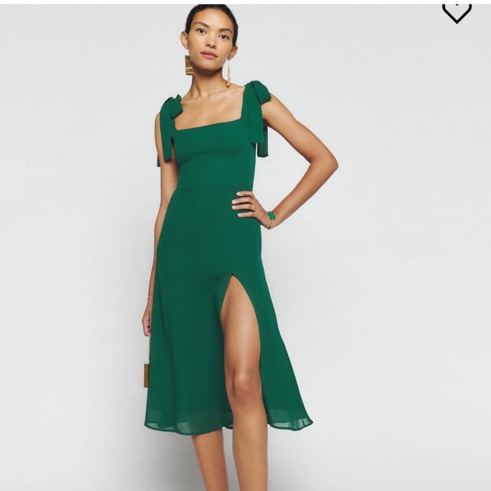 Reformation Twilight Dress in Emerald Green Size 2